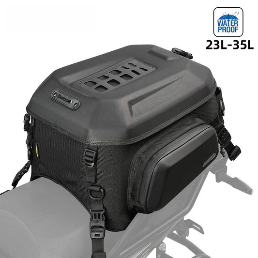 Hard Shell Motorcycle Tail Bag – Expandable 23-35L