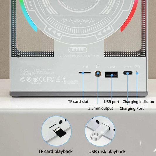 Transparent CD Player – Bluetooth 5.3 with RGB Lights