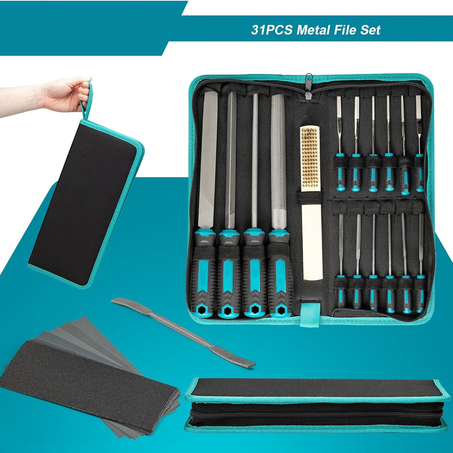 Metal File Set – 31 Pieces | Flat, Triangle, Half-Round, Round Files