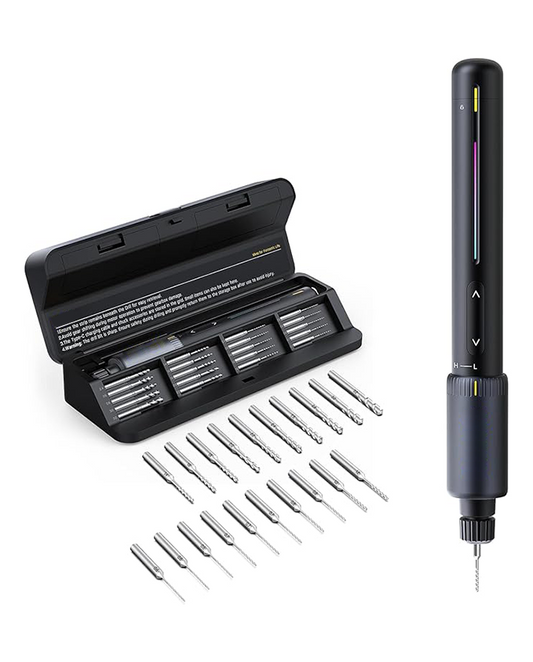 Electric/hand drill set, includes 20 drill bits and an 800mAh rechargeable battery