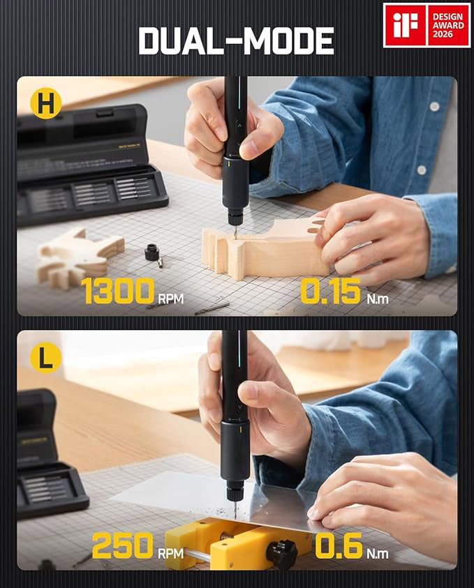 Electric/hand drill set, includes 20 drill bits and an 800mAh rechargeable battery
