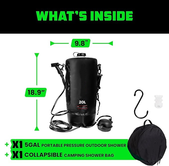 5 Gal Portable Solar Camping Shower