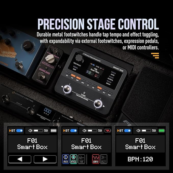 Smart Multi‑Effects Pedal – 130+ Effects, NAM/IR Support, Looper, USB Audio