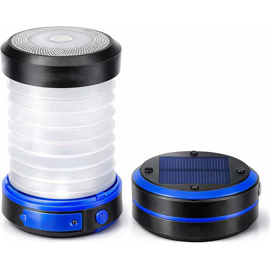 Outdoor Solar Lantern — Dual Charging (Solar/Plug-in) — Retractable LED Emergency Light
