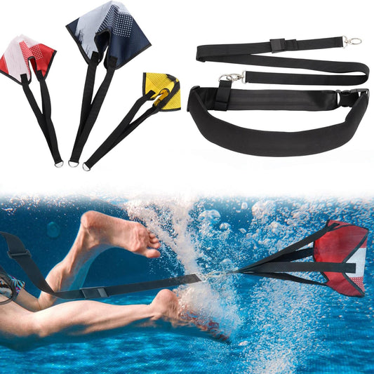 Swim Parachute Resistance Training Set – 3 Parachutes with Adjustable Belt