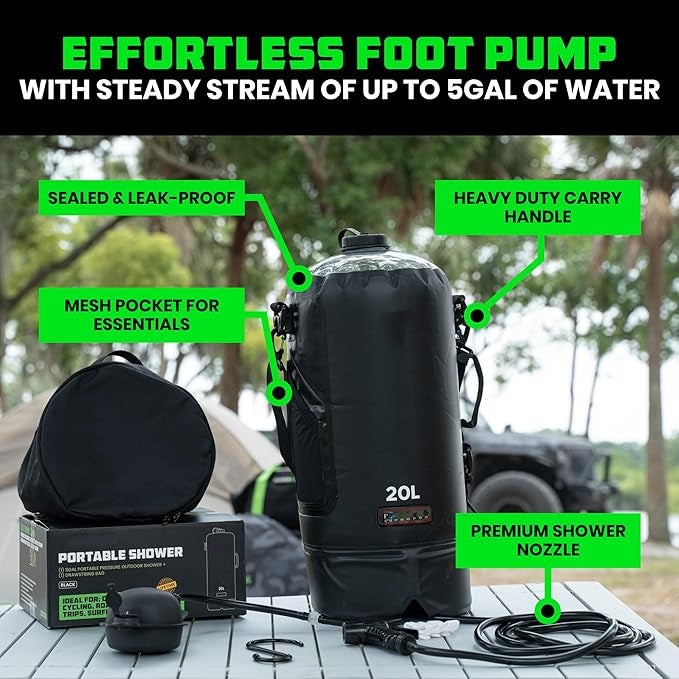 5 Gal Portable Solar Camping Shower